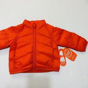 Baby Boy Puffer Jacket 3 6 Months - Water Repellent- Orange